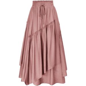 image:imageScarlet Darkness Long Skirts for Women Renaissance Costume Pirate Maxi Skirt Plus Size with PocketsDusty Rose
