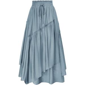 image:imageScarlet Darkness Long Skirts for Women Renaissance Costume Pirate Maxi Skirt Plus Size with PocketsLight Blue