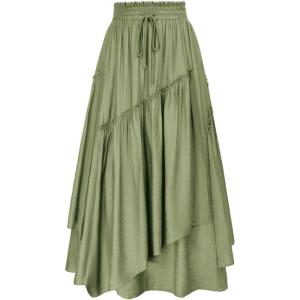 image:imageScarlet Darkness Long Skirts for Women Renaissance Costume Pirate Maxi Skirt Plus Size with PocketsLight Green