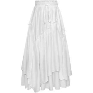 image:imageScarlet Darkness Long Skirts for Women Renaissance Costume Pirate Maxi Skirt Plus Size with PocketsWhite