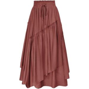 image:imageScarlet Darkness Long Skirts for Women Renaissance Costume Pirate Maxi Skirt Plus Size with PocketsWithered Rose