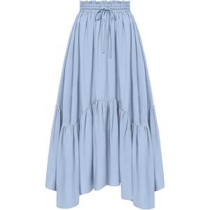 image:imageScarlet Darkness Maxi Skirts for Women High Waist Renaissance Skirt Long Skirt with PocketsLight Blue