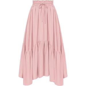 image:imageScarlet Darkness Maxi Skirts for Women High Waist Renaissance Skirt Long Skirt with PocketsLight Pink