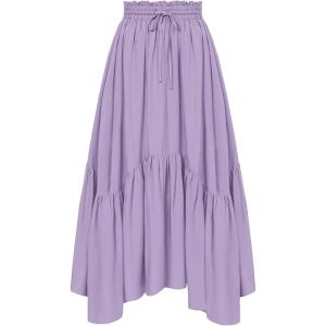image:imageScarlet Darkness Maxi Skirts for Women High Waist Renaissance Skirt Long Skirt with PocketsLight Purple