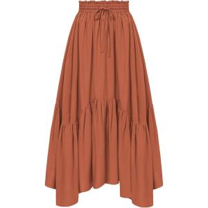 image:imageScarlet Darkness Maxi Skirts for Women High Waist Renaissance Skirt Long Skirt with PocketsOrange