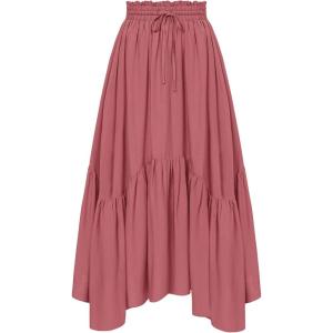 image:imageScarlet Darkness Maxi Skirts for Women High Waist Renaissance Skirt Long Skirt with PocketsPink