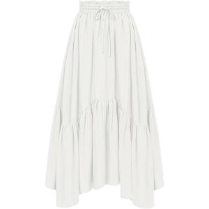 image:imageScarlet Darkness Maxi Skirts for Women High Waist Renaissance Skirt Long Skirt with PocketsWhite