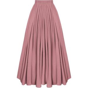 image:imageScarlet Darkness Maxi Skirts for Women Long Flowy Boho Renaissance Skirt with PocketsDusty Rose