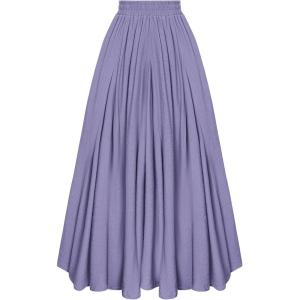 image:imageScarlet Darkness Maxi Skirts for Women Long Flowy Boho Renaissance Skirt with PocketsLavender