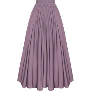 image:imageScarlet Darkness Maxi Skirts for Women Long Flowy Boho Renaissance Skirt with PocketsLight Purple