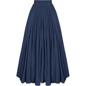 image:imageScarlet Darkness Maxi Skirts for Women Long Flowy Boho Renaissance Skirt with PocketsNavy Blue