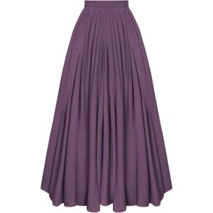 image:imageScarlet Darkness Maxi Skirts for Women Long Flowy Boho Renaissance Skirt with PocketsPurple