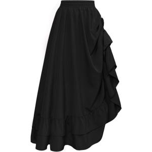 image:imageScarlet Darkness Maxi Skirts for Women Renaissance Skirt Long Flowy Layered Medieval SkirtBlack