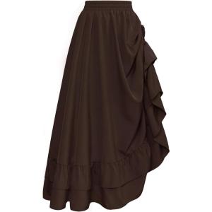 image:imageScarlet Darkness Maxi Skirts for Women Renaissance Skirt Long Flowy Layered Medieval SkirtDark Brown