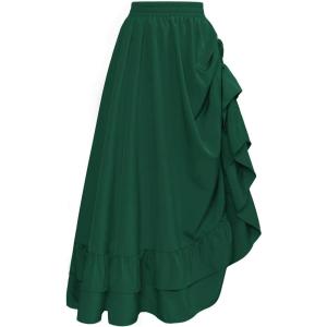 image:imageScarlet Darkness Maxi Skirts for Women Renaissance Skirt Long Flowy Layered Medieval SkirtDark Green