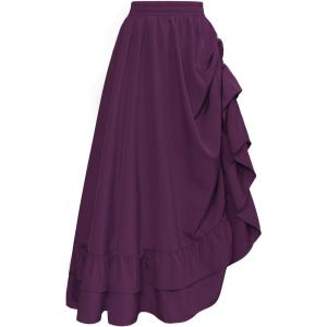 image:imageScarlet Darkness Maxi Skirts for Women Renaissance Skirt Long Flowy Layered Medieval SkirtDark Purple