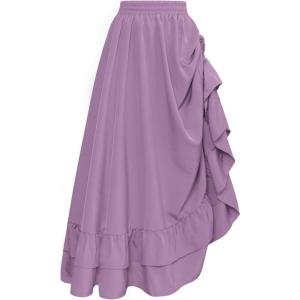 image:imageScarlet Darkness Maxi Skirts for Women Renaissance Skirt Long Flowy Layered Medieval SkirtLight Purple