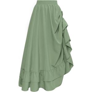 image:imageScarlet Darkness Maxi Skirts for Women Renaissance Skirt Long Flowy Layered Medieval SkirtMint Green