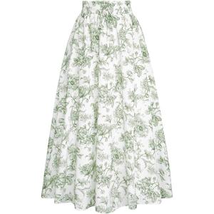 image:imageScarlet Darkness Renaissance Skirt Maxi Long Skirts for Women High Waist A Line SkirtGreen Floral
