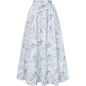 image:imageScarlet Darkness Renaissance Skirt Maxi Long Skirts for Women High Waist A Line SkirtSoft Blue