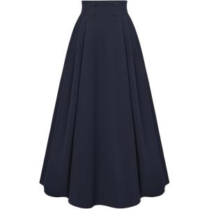 image:imageScarlet Darkness Victorian Skirts for Women Renaissance High Waisted Long Skirt with PocketsBlue