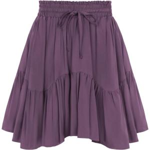 image:imageScarlet Darkness Women Flowy Mini Skirt with Shorts Renaissance Skirts Boho High Waist Skorts with PocketsPurple