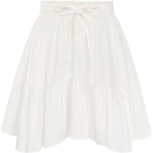 image:imageScarlet Darkness Women Flowy Mini Skirt with Shorts Renaissance Skirts Boho High Waist Skorts with PocketsWhite