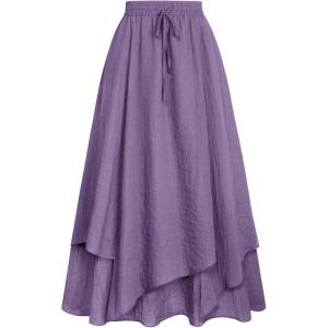 image:imageScarlet Darkness Women Renaissance Long Skirt A Line Layered Flowy Maxi SkirtsPurple