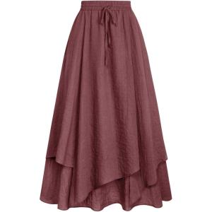 image:imageScarlet Darkness Women Renaissance Long Skirt A Line Layered Flowy Maxi SkirtsWithered Rose