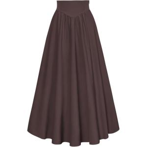 image:imageScarlet Darkness Women Renaissance Maxi Skirt Flowy Long Skirts Victorian High Waisted SkirtDark Brown