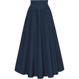 image:imageScarlet Darkness Women Renaissance Maxi Skirt Flowy Long Skirts Victorian High Waisted SkirtNavy Blue