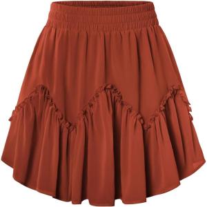 image:imageScarlet Darkness Womens Mini Skirt Plus Size Skater Skirts Cute Pleated Short Renaissance Pirate Skirt with PocketsOrange