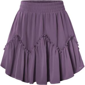 image:imageScarlet Darkness Womens Mini Skirt Plus Size Skater Skirts Cute Pleated Short Renaissance Pirate Skirt with PocketsPurple