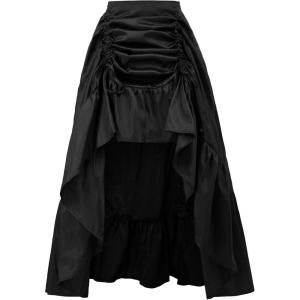 image:imageScarlet Darkness Womens Renaissance Pirate Skirt Gothic Steampunk Victorian HighLow SkirtsBlack