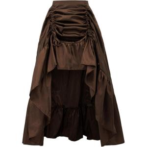image:imageScarlet Darkness Womens Renaissance Pirate Skirt Gothic Steampunk Victorian HighLow SkirtsBrown