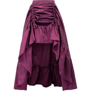 image:imageScarlet Darkness Womens Renaissance Pirate Skirt Gothic Steampunk Victorian HighLow SkirtsPurple