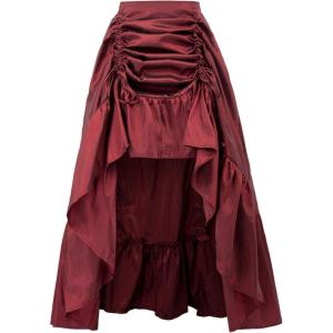 image:imageScarlet Darkness Womens Renaissance Pirate Skirt Gothic Steampunk Victorian HighLow SkirtsWine