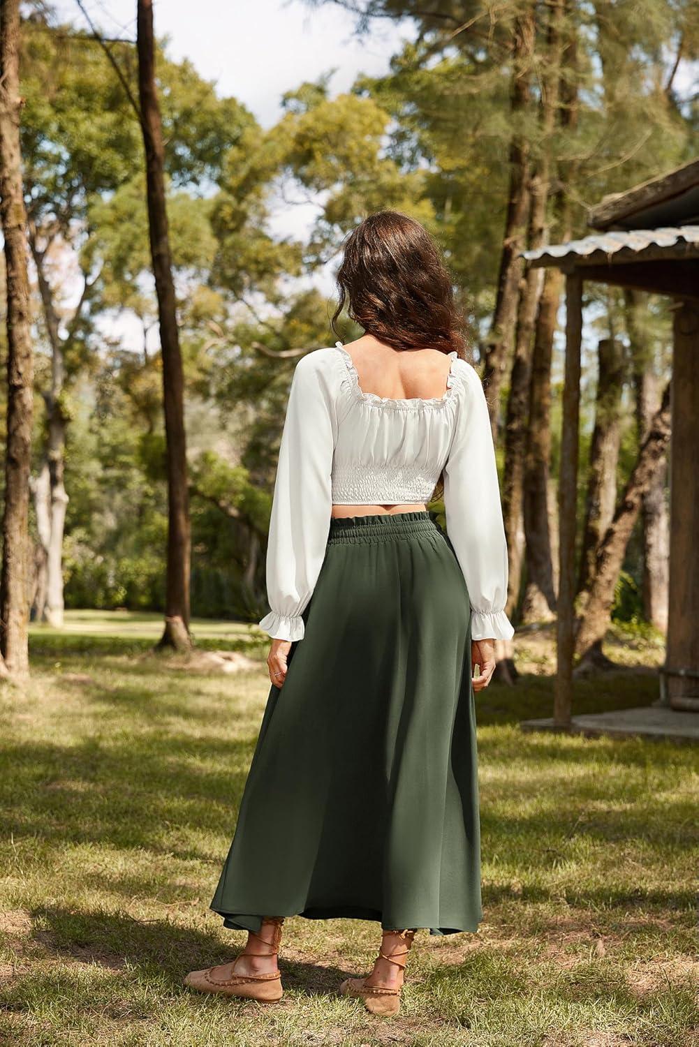 image:imageScarlet Darkness Vintage Corset Tops for Women Renaissance Blouse Off Shoulder Long Sleeve TopWhite
