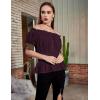 image:imageBelle Poque Women Renaissance Off Shoulder Blouse Smocked Waist Pirate Shirt Peplum TopsDeep Purple