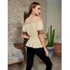 image:imageBelle Poque Women Renaissance Off Shoulder Blouse Smocked Waist Pirate Shirt Peplum TopsKhaki