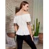 image:imageBelle Poque Women Renaissance Off Shoulder Blouse Smocked Waist Pirate Shirt Peplum TopsWhite