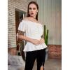 image:imageBelle Poque Women Renaissance Off Shoulder Blouse Smocked Waist Pirate Shirt Peplum TopsWhite