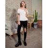 image:imageBelle Poque Women Renaissance Off Shoulder Blouse Smocked Waist Pirate Shirt Peplum TopsWhite