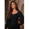 image:imageSCARLET DARKNESS Corset Tops for Women Elastic Neckline Renaissance Shirt Peasant BlouseBlack