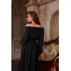 image:imageSCARLET DARKNESS Corset Tops for Women Elastic Neckline Renaissance Shirt Peasant BlouseBlack
