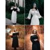 image:imageSCARLET DARKNESS Corset Tops for Women Elastic Neckline Renaissance Shirt Peasant BlouseBlack