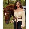 image:imageSCARLET DARKNESS Corset Tops for Women Elastic Neckline Renaissance Shirt Peasant BlousePristine