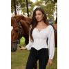 image:imageSCARLET DARKNESS Corset Tops for Women Elastic Neckline Renaissance Shirt Peasant BlouseWhite