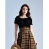image:imageSCARLET DARKNESS Peasant Blouse for Women Off Shoulder Puff Sleeve Cotton Loose Summer TopsBlack