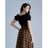 image:imageSCARLET DARKNESS Peasant Blouse for Women Off Shoulder Puff Sleeve Cotton Loose Summer TopsBlack